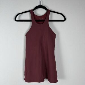 Athleta Intensity‎ Support Ribbed Tank Top XS Russet Red-Brown Athleisure Gym